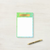 Gouden Zeemeermin Schubben Groenblauw Glitters  Post-it® Notes (Op bureau)