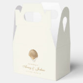 Gouden Zeeschelp Custom Destination Coastal Weddin Bedankdoosjes (Geopend)