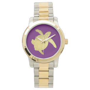 Gouden zeeschildpad horloge