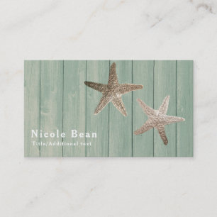 Gouden Zeester & Hout Elegant Strand Tropische Chi Visitekaartje