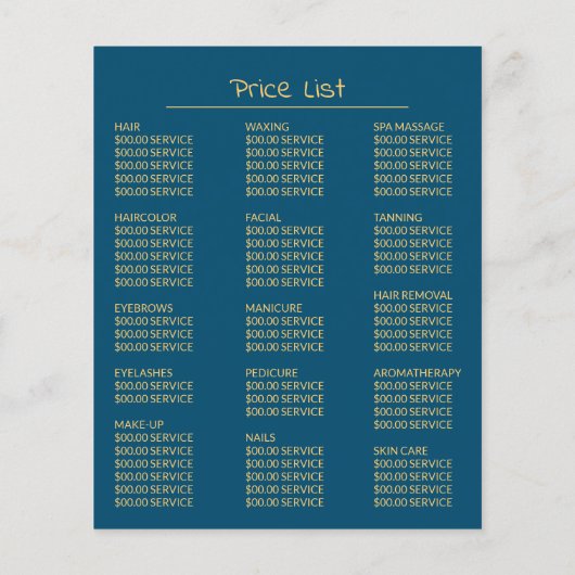 Gouden Zeester, Visagist, Schoonheidssalon Adverte Flyer (Achterkant)