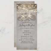 Gouden zeesterren paar strand bruiloft programma's (Voorkant / Achterkant)