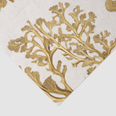 Gouden zeewier op licht zandweefsel papier (Detail)