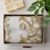 Gouden zeewier op licht zandweefsel papier (Geschenk)