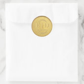 Gouden zegel Monogram Datum Antiek Botanische blad (Tas)