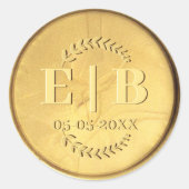 Gouden zegel Monogram Datum Antiek Elegant Bruilof (Voorkant)