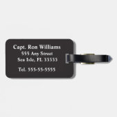 Gouden zeilboot nautische gepersonaliseerd bagagelabel (Achterkant horizontaal)