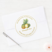 Gouden Zelfgemaakte Ananas Jam Label | Wit (Envelop)