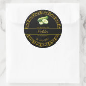  gouden zelfgemaakte augurken label | Zwart (Tas)