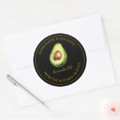 Gouden zelfgemaakte avocado olie label | Zwart (Envelop)