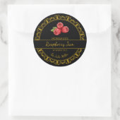  gouden zelfgemaakte framboos jam label | Zwart (Tas)