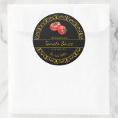 gouden zelfgemaakte tomatensaus label | Zwart (Tas)