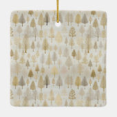 Gouden zilveren dennenbomen Kerstmis Keramisch Ornament (Achterkant)