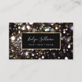 gouden zilveren glitter licht visitekaartje (Voorkant)