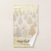 Gouden zilveren kerstbomen bad handdoek (Handdoek)