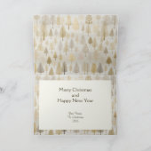 Gouden zilveren kerstbomen kaart (Binnen)