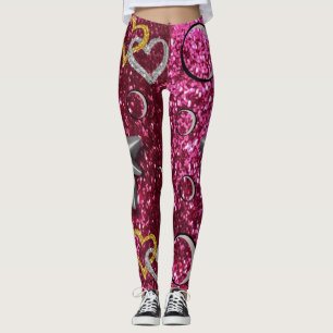 gouden zilveren kousen leggings lange roze