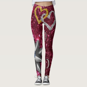 gouden zilveren kousen leggings lange roze