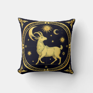 Gouden Zodiac Steenbok Ontwerp Kussen