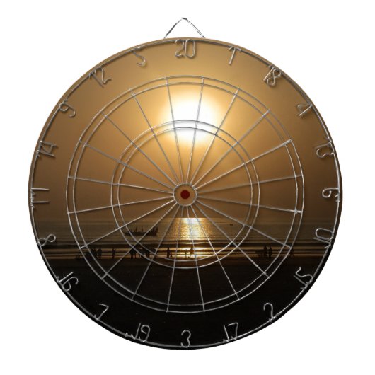 Gouden Zomerzonsondergang Reflectie op het strand Dartbord (Voorkant)