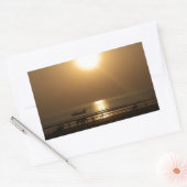 Gouden Zomerzonsondergang Reflectie op het strand Rechthoekige Sticker (Envelop)