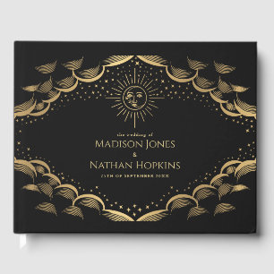 Gouden Zon en Moon Tarot Kaart Wedding Gastenboek