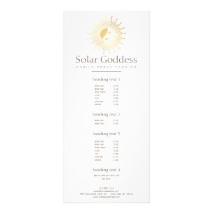 Gouden Zon Godin Meisje Spray Tanning Salon Reclamekaart