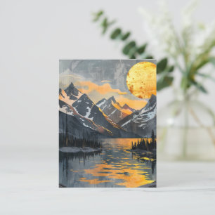 Gouden Zon Over Besneeuwde Bergen – Boho Wildernis Briefkaart