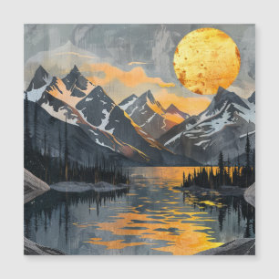 Gouden Zon Over Snowy Mountains - Boho Wilderness