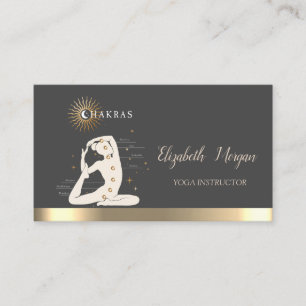 Gouden Zon Vrouwen Silhouet Yoga-instructeur Visitekaartje