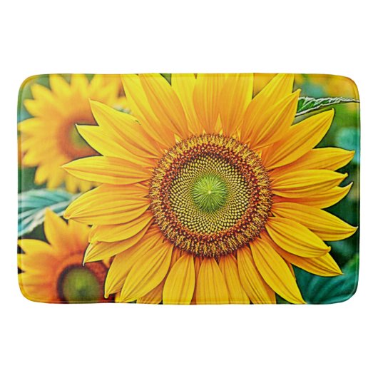 Gouden Zonnebloem Field Serenity Design Badmat (Voorkant)