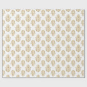 Gouden Zonnebloem Hamsa Hand Cadeaupapier (Vlak)