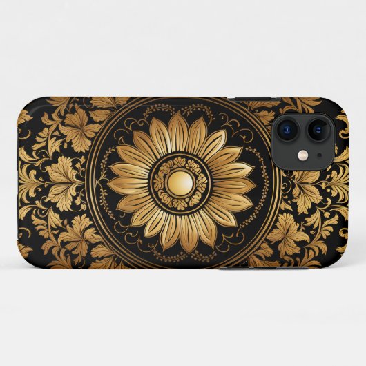 Gouden Zonnebloem in  Barok Case-Mate iPhone Case (Achterkant (horizontaal))