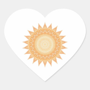 Gouden Zonnebloem Mandala - Licht in je Hart Sticker