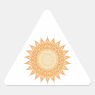 "Gouden Zonnebloem Mandala – Licht in Jou" Driehoek Sticker