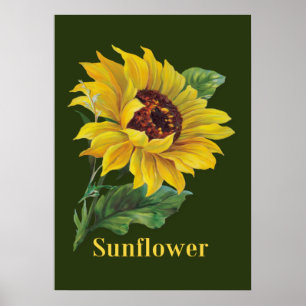 gouden zonnebloem poster