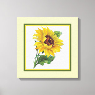Gouden Zonnebloem - Vierkant Canvas Afdruk