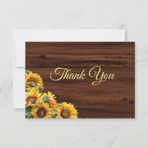 Gouden Zonnebloemen Bedankt Card