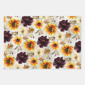 Gouden zonnebloemen en wijnbloemen inpakpapier vel (Voorkant 2)