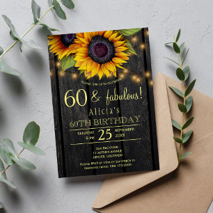 Gouden zonnebloemen landelijke schuur hout zestig  kaart
