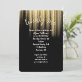 Gouden zonnestraal glitter 21e verjaardag kaart (Staand voorkant)