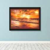 Gouden Zonsondergang Canvas Afdruk (Insitu (Houten vloer))