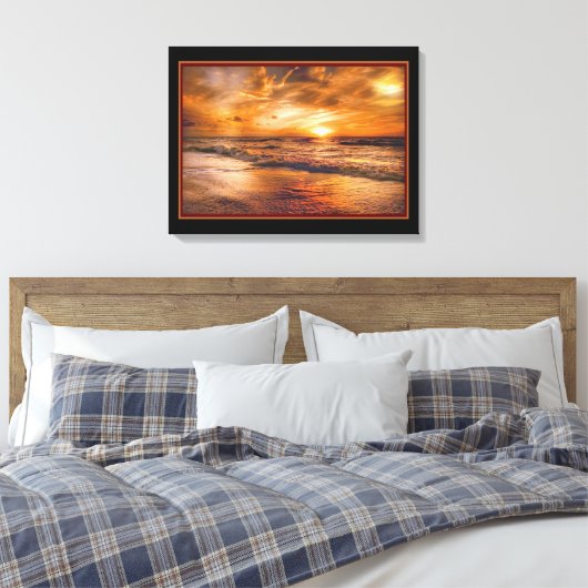 Gouden Zonsondergang Canvas Afdruk (Insitu (Slaapkamer))