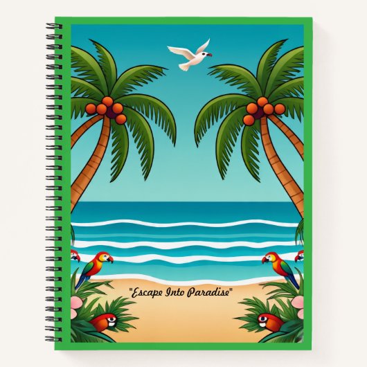 "Gouden Zonsondergang Golven" Notitieboek (Voorkant)