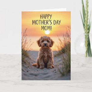 Gouden Zonsondergang Puppy Kaart