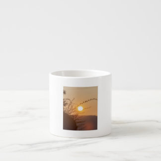 Gouden Zonsondergang Sereniteit – Natuur geïnspire Espresso Kop