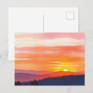 Gouden Zonsopgang en Zonsondergang Ansichtkaart Briefkaart