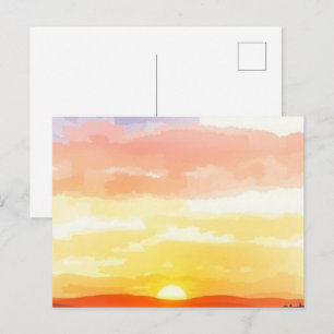 Gouden Zonsopgang en Zonsondergang Ansichtkaart Briefkaart