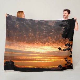 Gouden Zonsopgang Fleece Deken