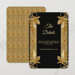 Gouden Zwart  Bloemdetail Kaart